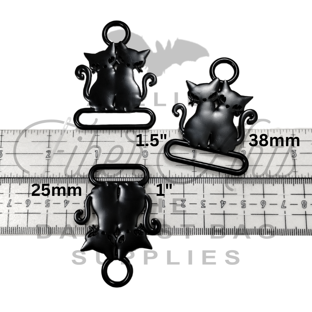 Double Trouble Strap Connectors - 2 per pack - Matte Black - 38mm / 1.5" at Atelier Fiber Arts