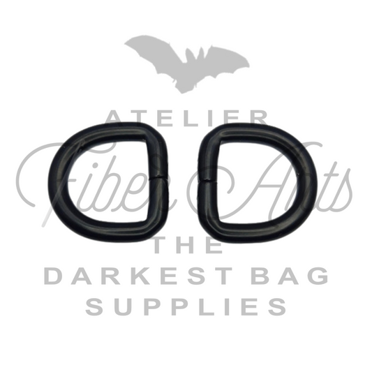 THICC D-rings, 12mm (1/2inch) - MATTE BLACK - pack of 2 at Atelier Fiber Arts