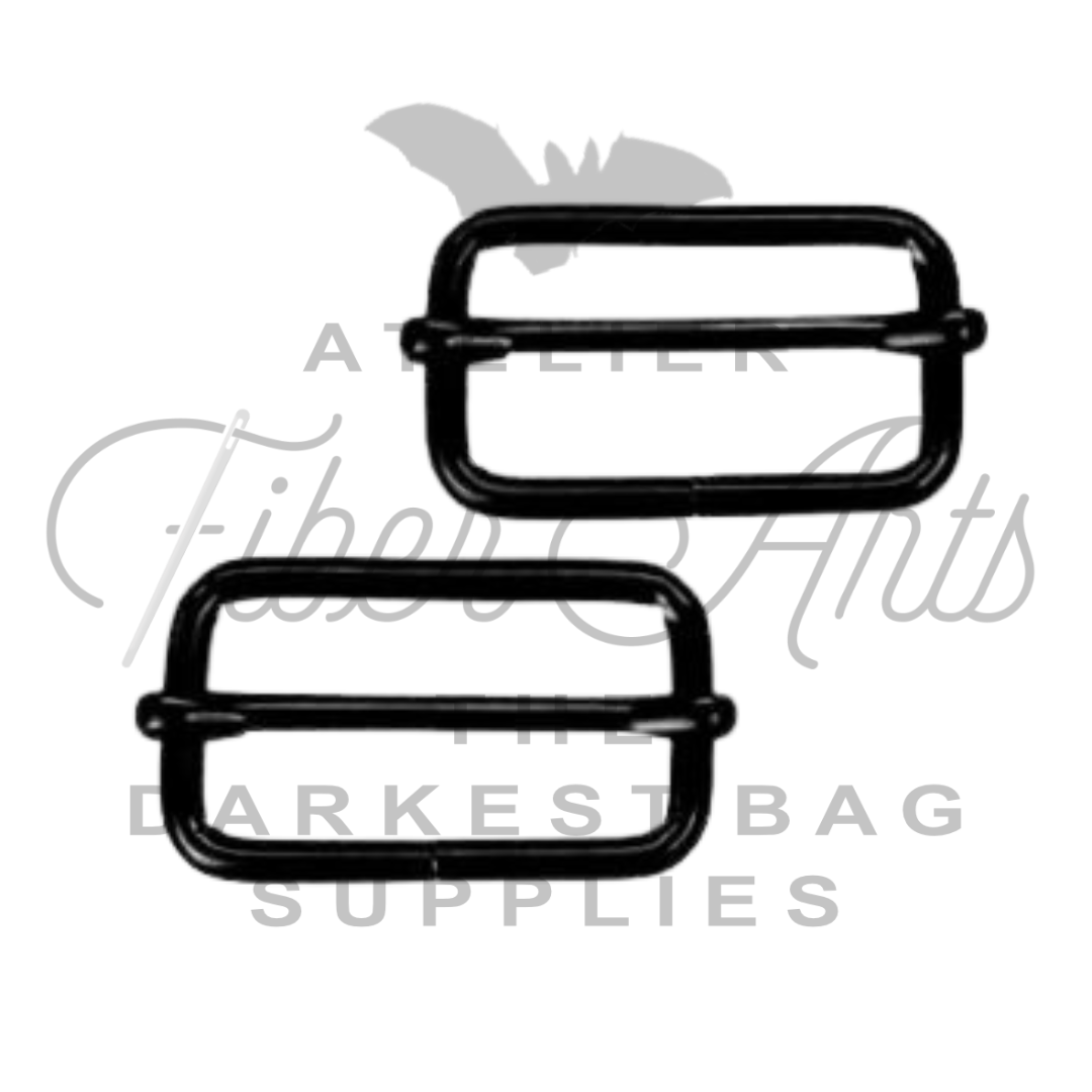 Thicc Adjustable Sliders, 38mm (1.5in) - MATTE BLACK - 2 per pack at Atelier Fiber Arts