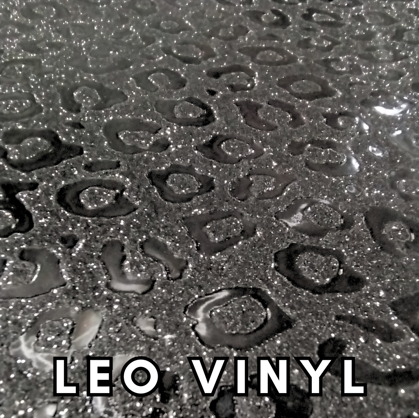 Shiny Leo Spots Vinyl in Black - 18" x 48" Atelier Fiber Arts