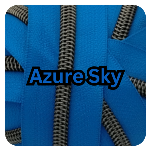 #5 Zipper - Azure Sky with Gunmetal Teeth - by the meter at Atelier Fiber Arts