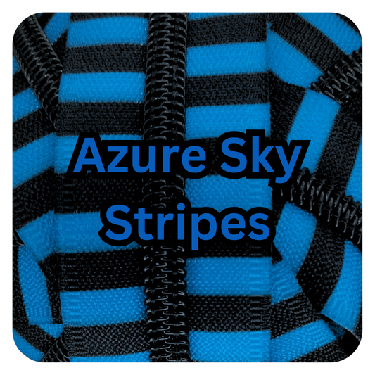 #5 Zipper - Azure Sky Stripes - by the meter at Atelier Fiber Arts