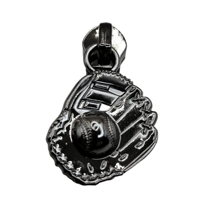 #5 Baseball Nylon Zipper Pulls in Gunmetal - 3pcs at Atelier Fiber Arts