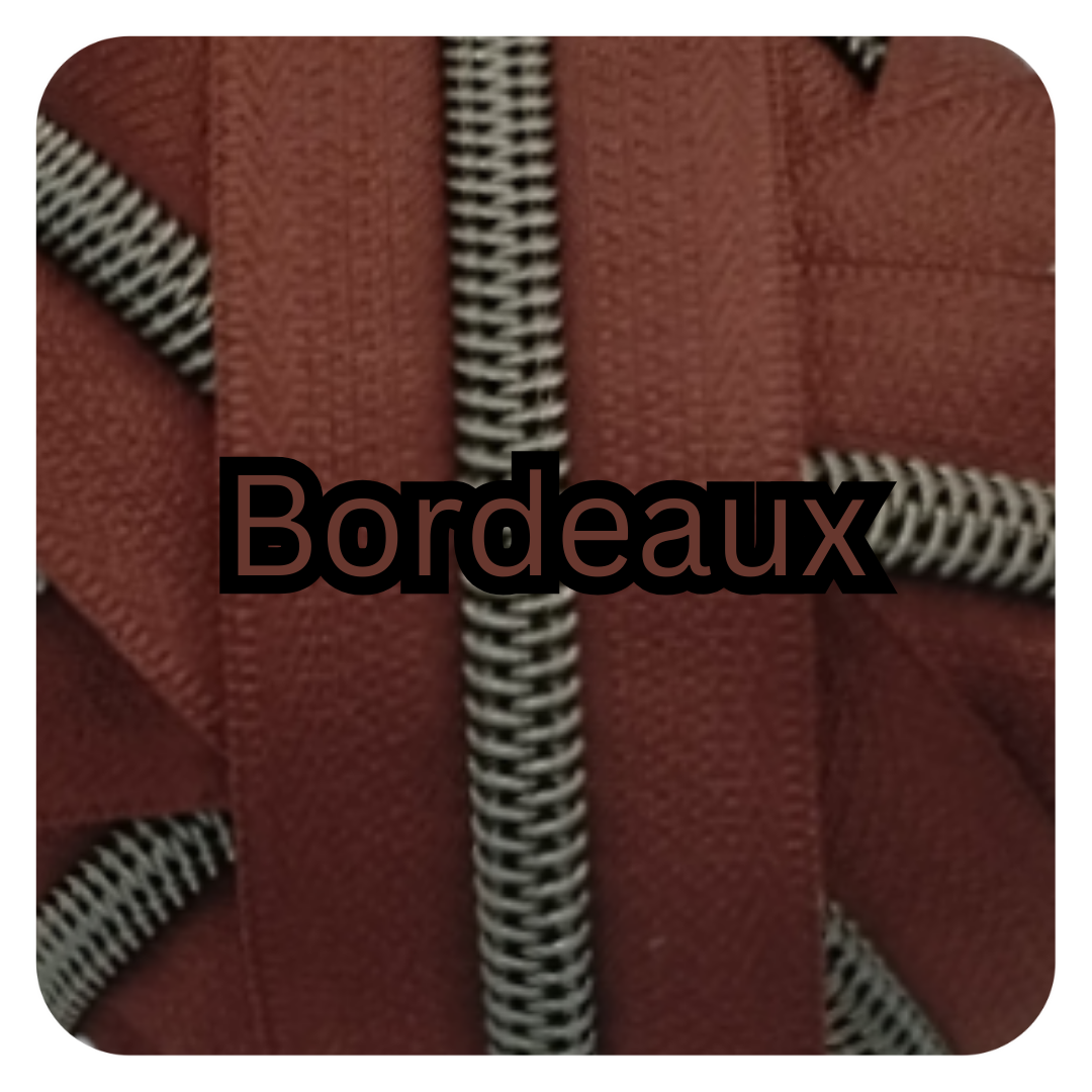 #5 Zipper - Bordeaux with Gunmetal Teeth - by the meter at Atelier Fiber Arts