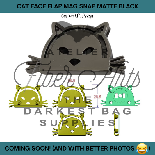 COMING SOON! Cat Face Edge Magnetic Snap - Gunmetal - 1 set at Atelier Fiber Arts