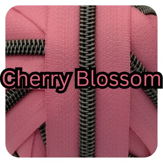 #5 Zipper - Cherry Blossom with Gunmetal Teeth - by the meter at Atelier Fiber Arts