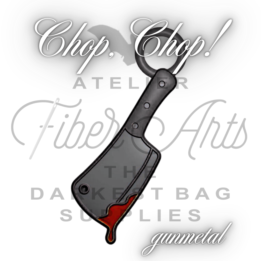 PRE-SALE #5 Chop Chop in Nylon Zipper Pulls in Gunmetal - 3pcs at Atelier Fiber Arts