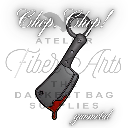 PRE-SALE #5 Chop Chop in Nylon Zipper Pulls in Gunmetal - 3pcs at Atelier Fiber Arts