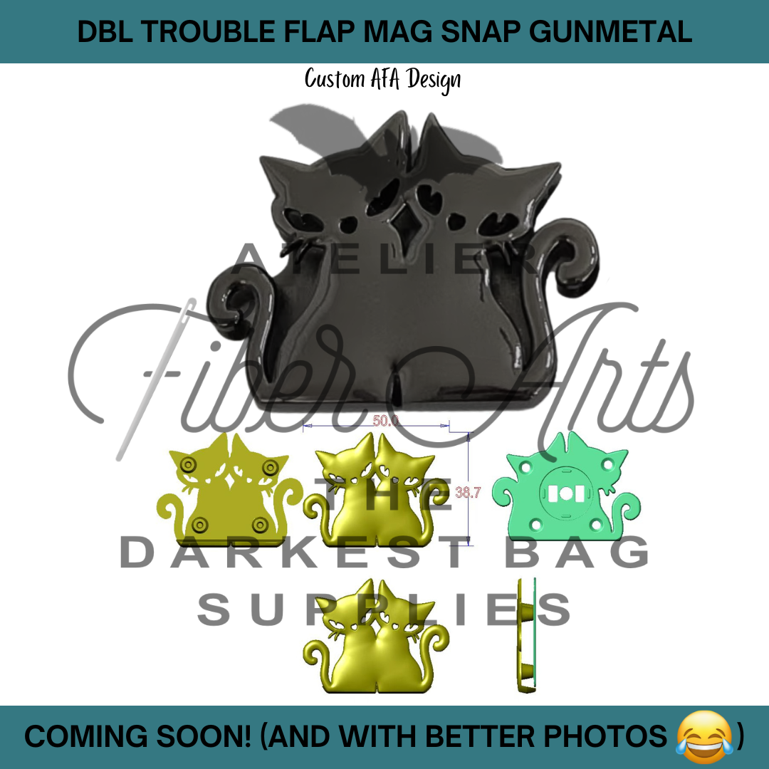 COMING SOON! Double Trouble Edge Magnetic Snap - Gunmetal - 1 set at Atelier Fiber Arts