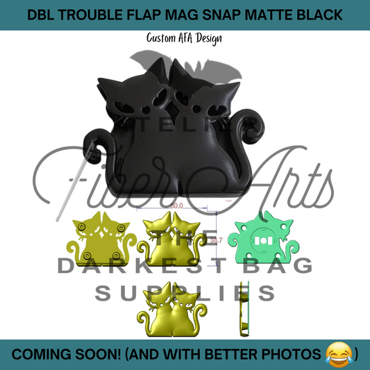 COMING SOON! Double Trouble Edge Magnetic Snap - Matte Black - 1 set at Atelier Fiber Arts