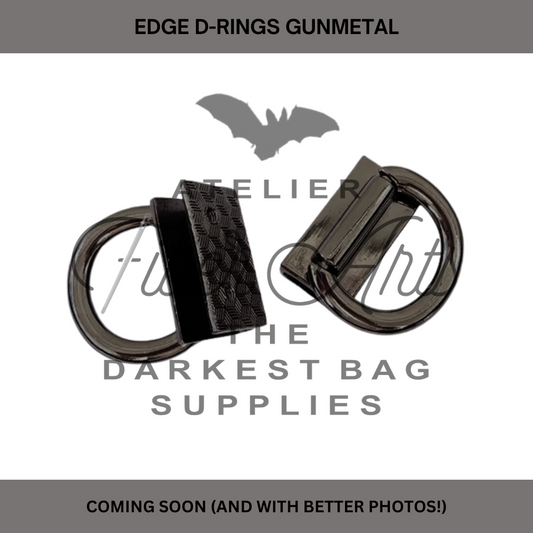 Edge D-Rings - Gunmetal - 2 pcs at Atelier Fiber Arts