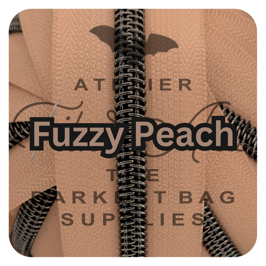 #5 Zipper - Fuzzy Peach with Gunmetal Teeth - by the meter at Atelier Fiber Arts