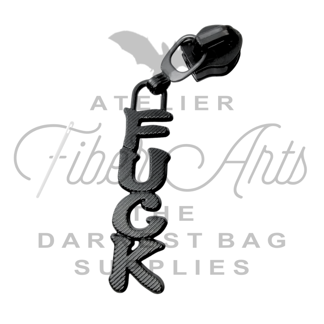 #5 Rhymes With Duck Nylon Zipper Pulls in Matte Black - 3pcs at Atelier Fiber Arts