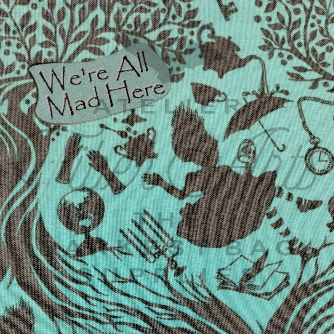 We're All Mad Here Transfers at Atelier Fiber Arts