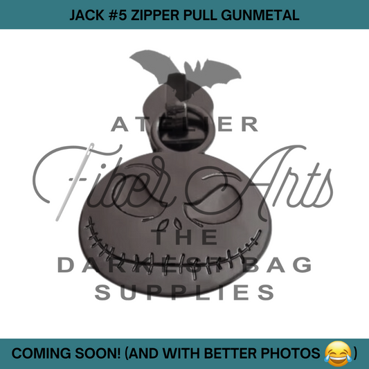 COMING SOON! #5 Happy Jack Nylon Zipper Pulls in Gunmetal - 3pcs at Atelier Fiber Arts