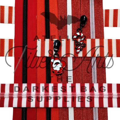 Webbing - Red + White Stripes - in 2 sizes, sold by the meter at Atelier Fiber Arts