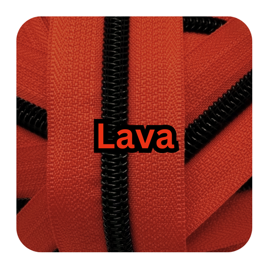 #5 Zipper - Lava - by the meter at Atelier Fiber Arts