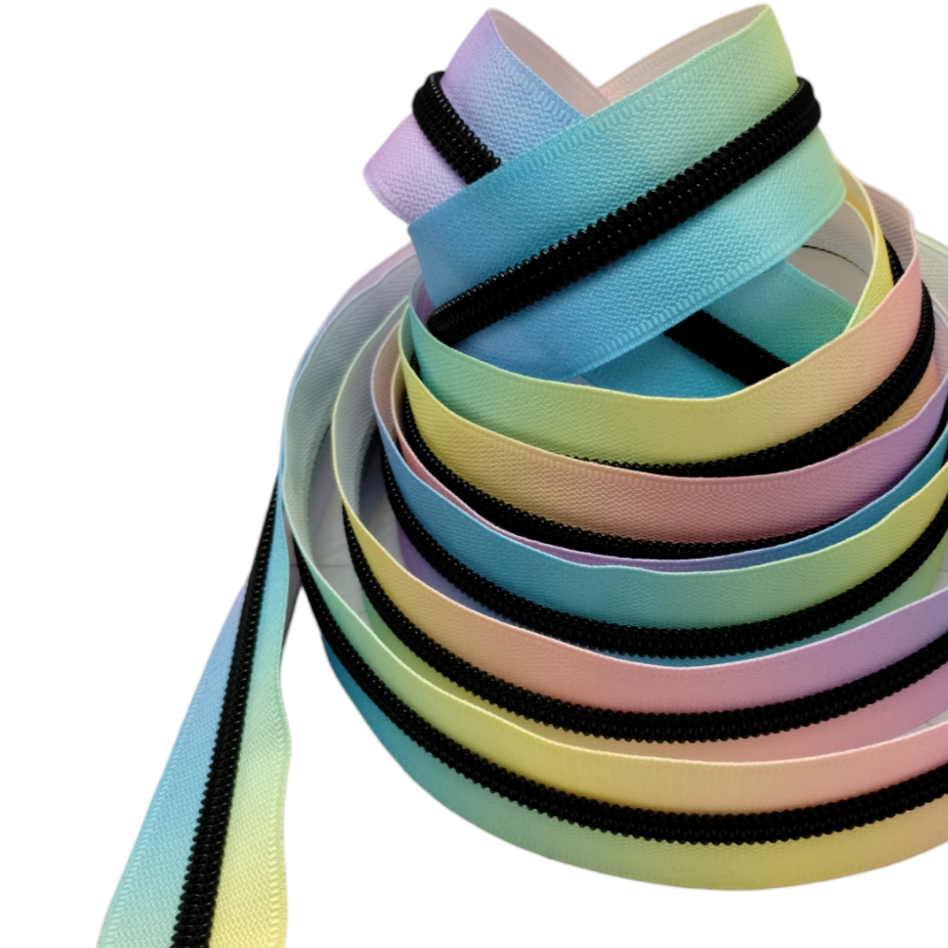 #5 Zipper - Pastel Rainbow - by the meter Atelier Fiber Arts