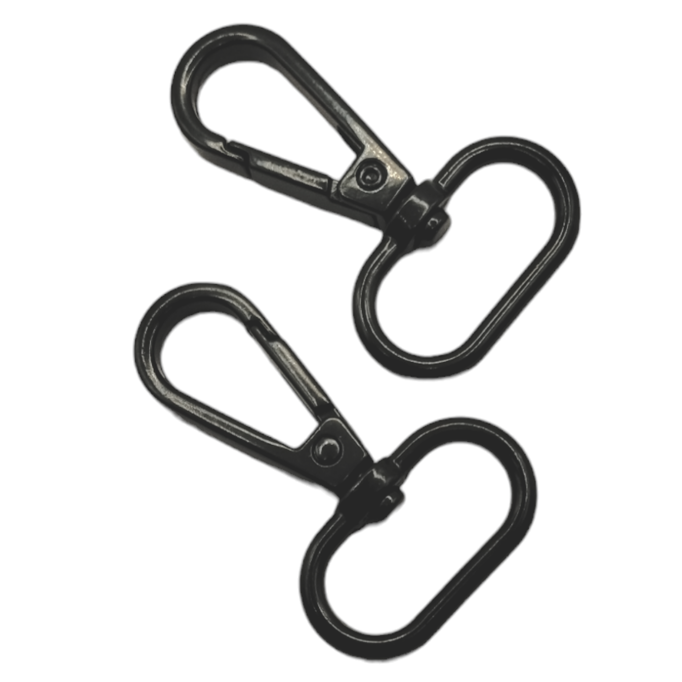 Swivel Hooks - Oval Bottom - 25mm (1in) - Matte Black - 2 pcs at Atelier Fiber Arts