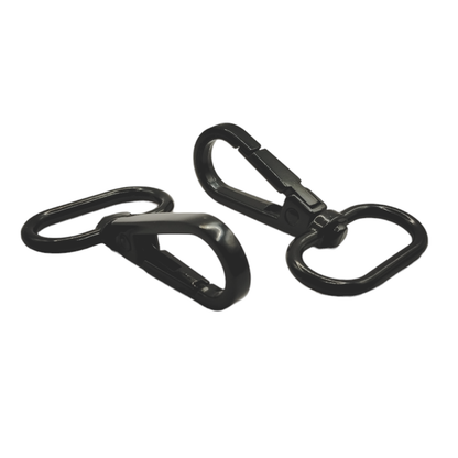 Swivel Hooks - Oval Bottom - 25mm (1in) - Matte Black - 2 pcs at Atelier Fiber Arts