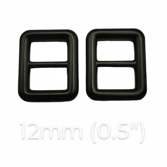 THICC Strap Slider -12mm (0.5in) - Matte Black - 2pcs at Atelier Fiber Arts