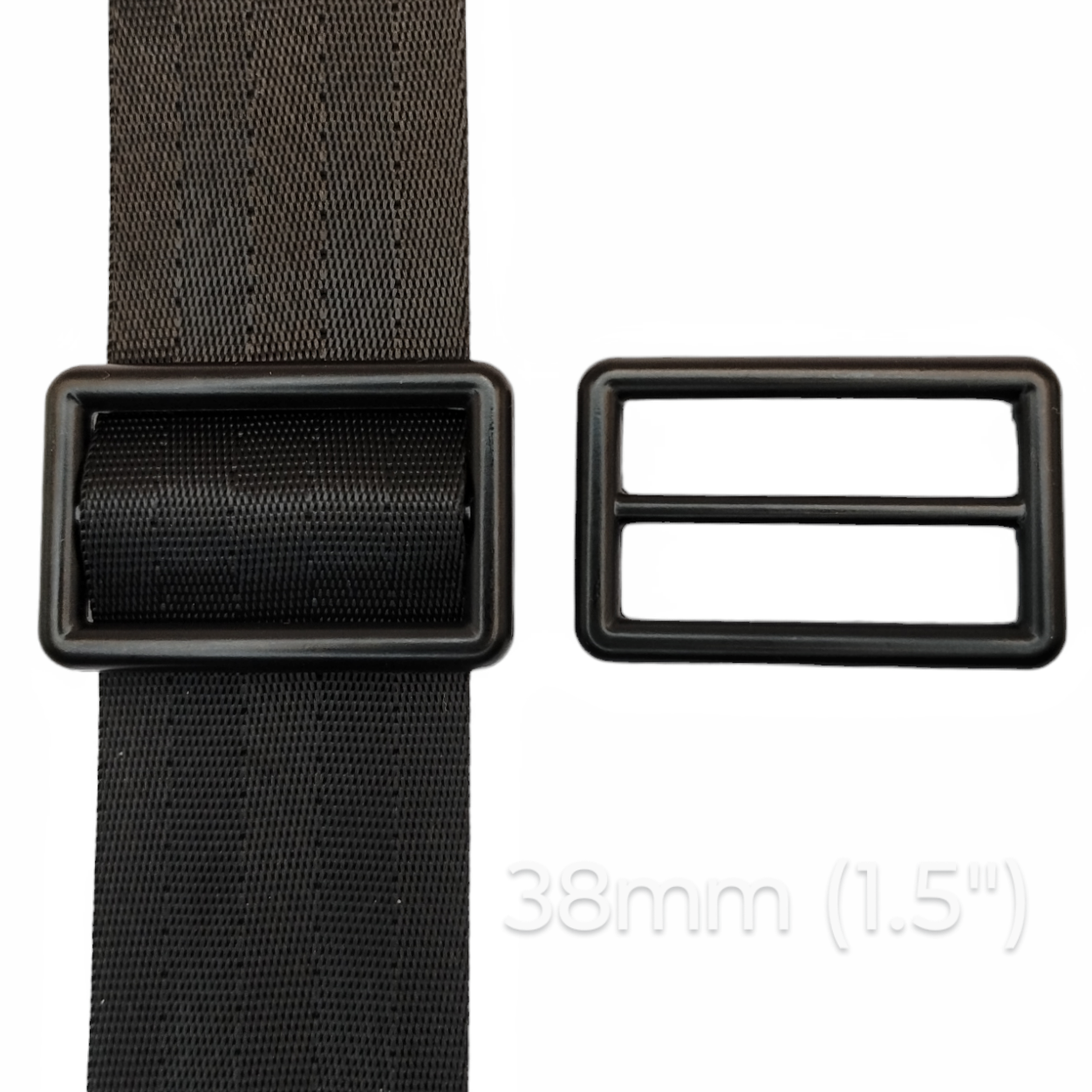 THICC Strap Slider - 38mm (1.5in) - Matte Black - 2pcs at Atelier Fiber Arts