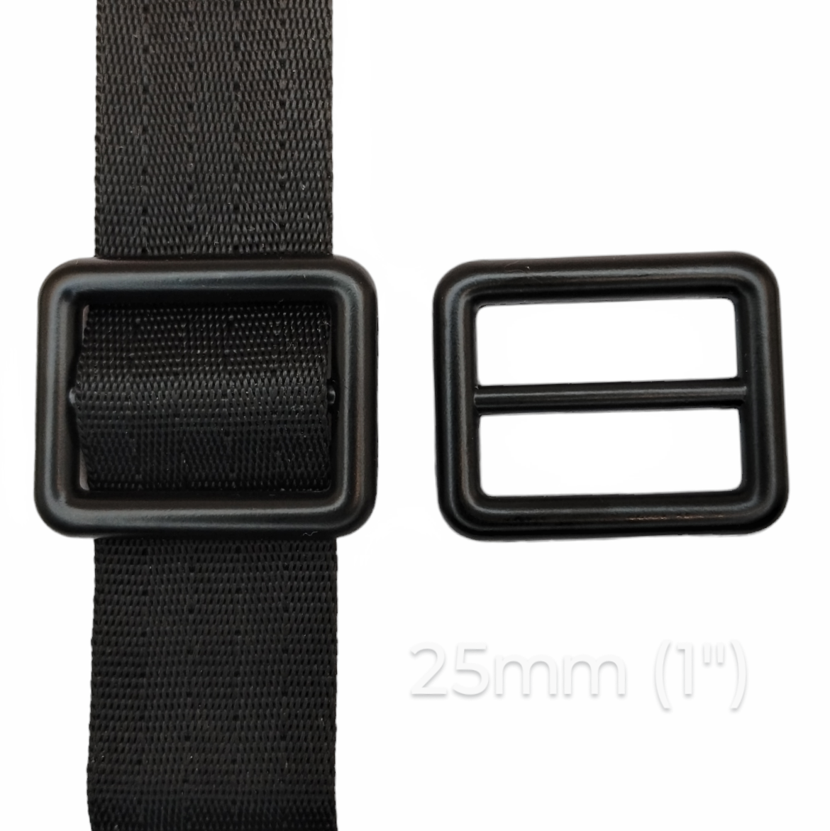 THICC Strap Slider -25mm (1in) - Matte Black - 2pcs at Atelier Fiber Arts