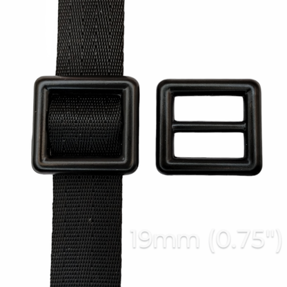 THICC Strap Slider -19mm (0.75in) - Matte Black - 2pcs at Atelier Fiber Arts