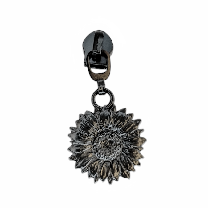 #5 Sunny Disposition - Nylon Zipper Pulls - Matte Black - 3pcs at Atelier Fiber Arts