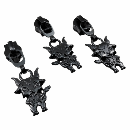 #5 Krampus Nylon Zipper Pulls Matte Black - 3pcs at Atelier Fiber Arts