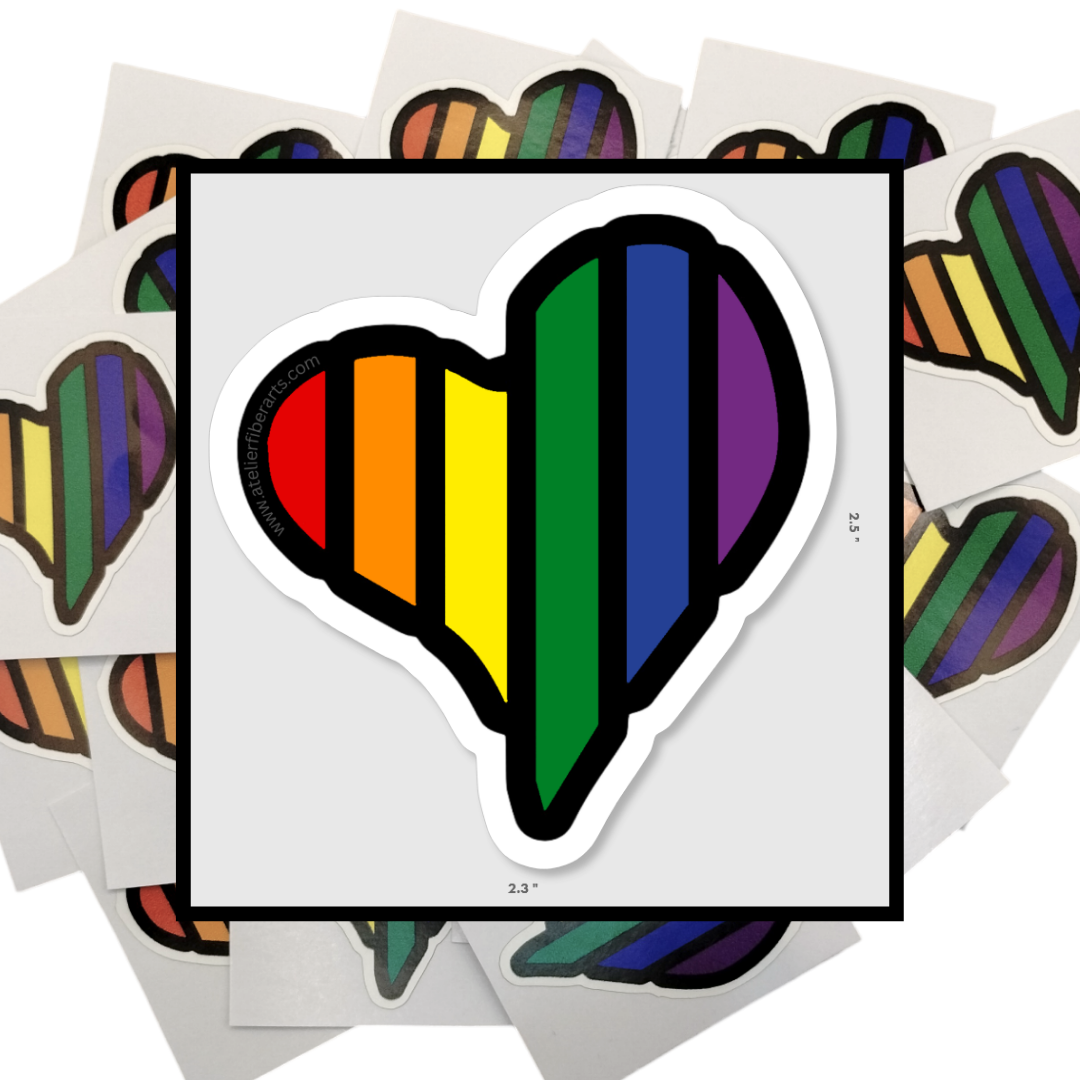 Sticker - Rainbow Heart at Atelier Fiber Arts