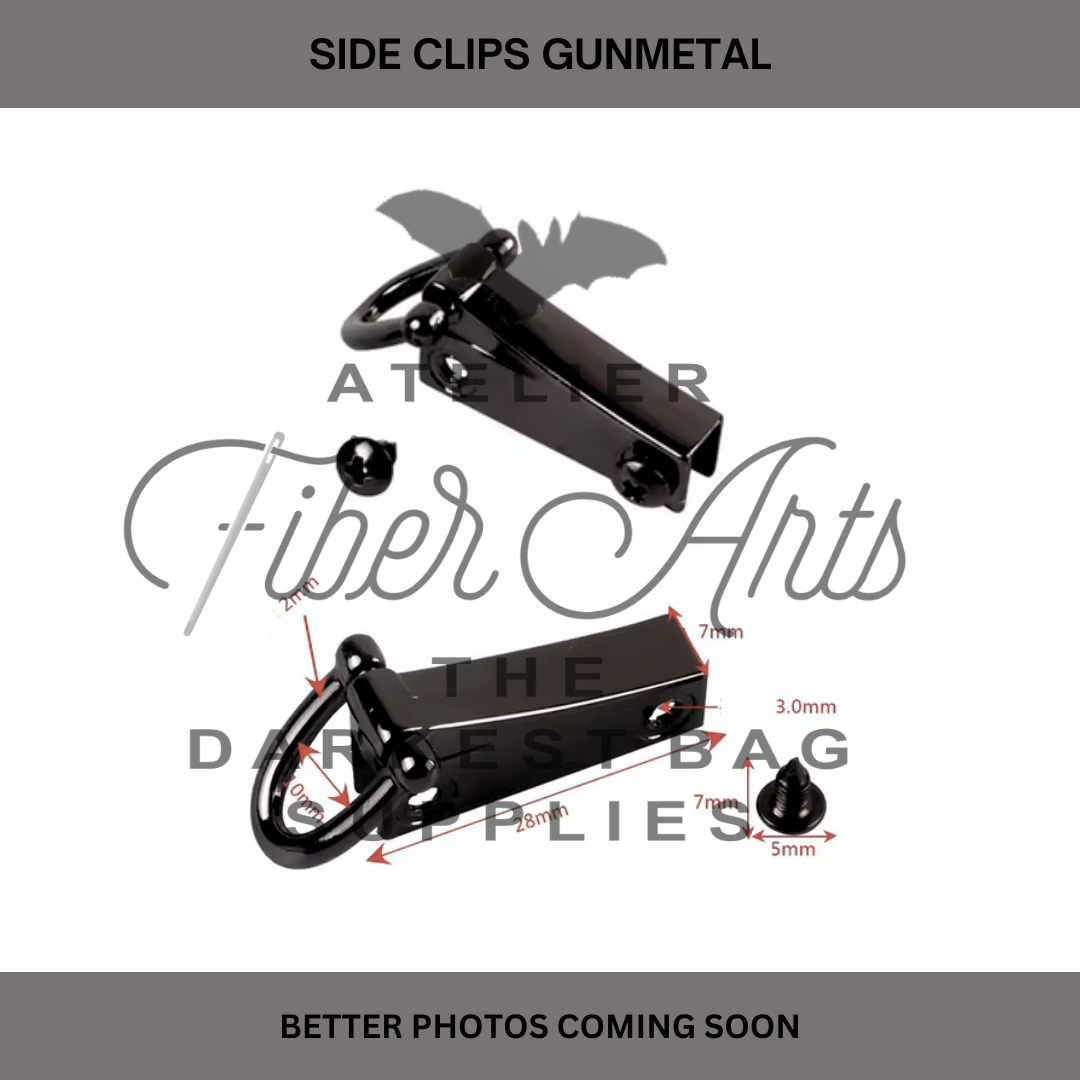 Side Clips - Gunmetal - 2 pcs at Atelier Fiber Arts