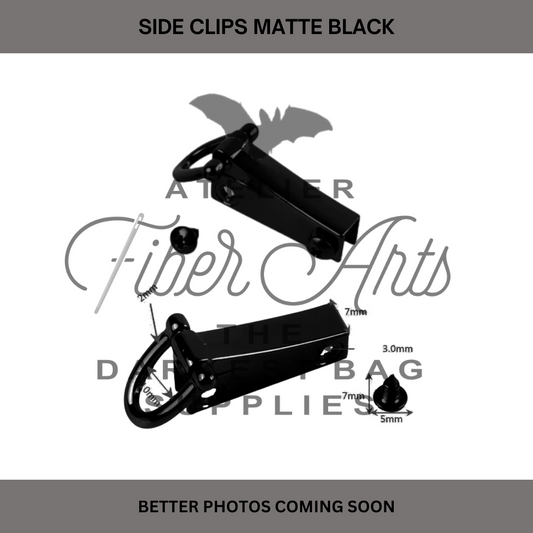 Side Clips - Matte Black - 2 pcs at Atelier Fiber Arts