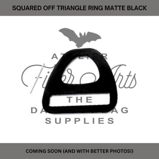 Squared Off Triangle D-Ring - 25mm (1in) - MATTE BLACK - 2 per pack at Atelier Fiber Arts