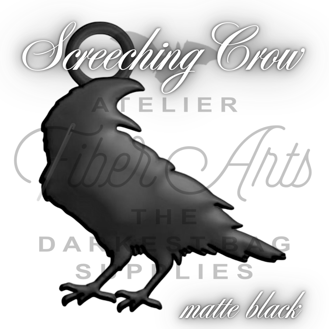 PRE-SALE #5 Screeching Crow Nylon Zipper Pulls in Matte Black - 3pcs at Atelier Fiber Arts