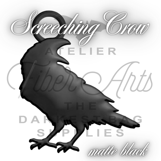 PRE-SALE #5 Screeching Crow Nylon Zipper Pulls in Matte Black - 3pcs at Atelier Fiber Arts