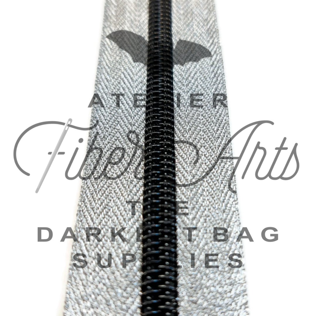 #5 Zipper - Silverado - by the meter - Black Teeth at Atelier Fiber Arts