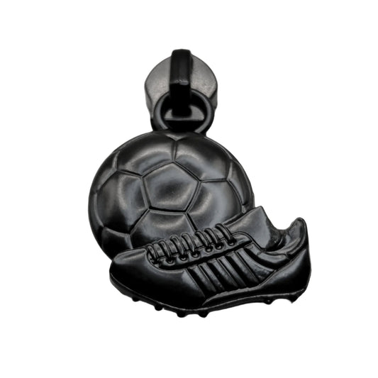 #5 Soccer Nylon Zipper Pulls in Matte Black - 3pcs at Atelier Fiber Arts