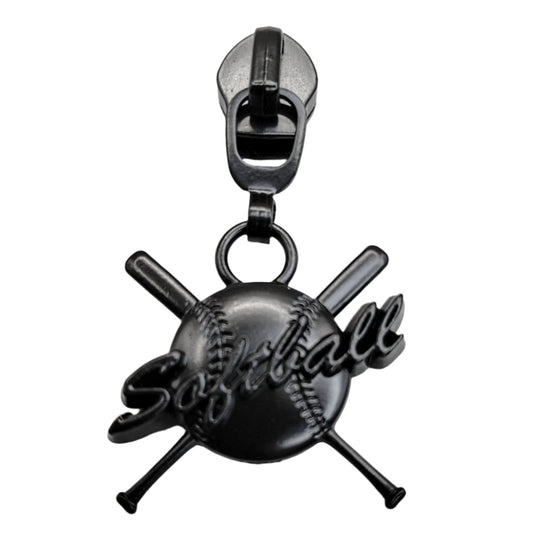 #5 Softball Nylon Zipper Pulls in Matte Black - 3pcs at Atelier Fiber Arts