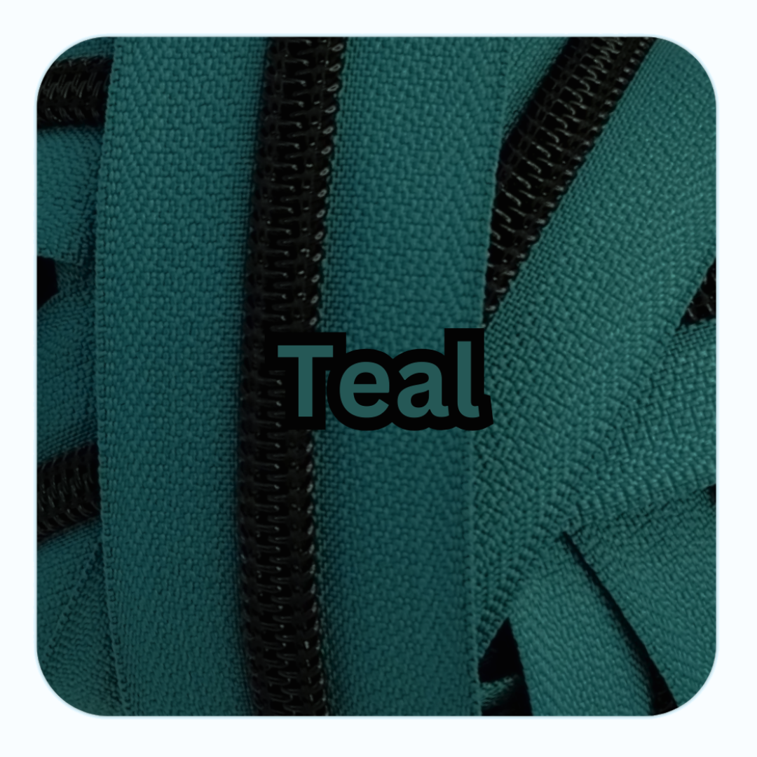 #5 Zipper - Teal - by the meter at Atelier Fiber Arts