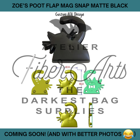 COMING SOON! Zoe's Poot Edge Magnetic Snap - Matte Black - 1 set at Atelier Fiber Arts