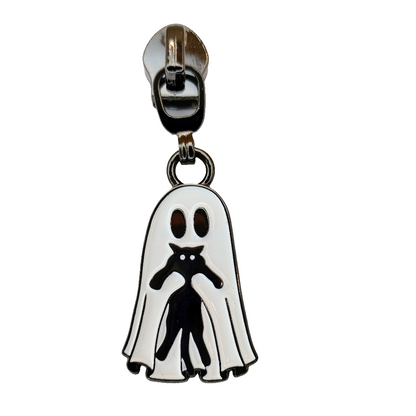 #5 Freaky Friends Enamel Nylon Zipper Pulls in Gunmetal - 3pcs at Atelier Fiber Arts