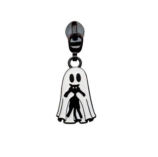 #5 Freaky Friends Enamel Nylon Zipper Pulls in Matte Black - 3pcs at Atelier Fiber Arts