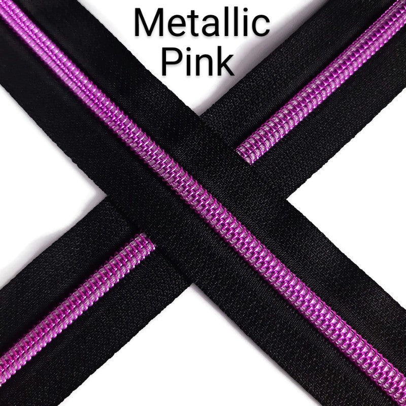 #5 Zipper - Metallic Pink - by the meter Default Title Atelier Fiber Arts