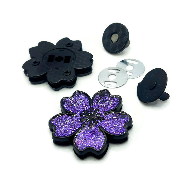 Cherry Blossoms Purple Magnetic Snap, 1 set Atelier Fiber Arts