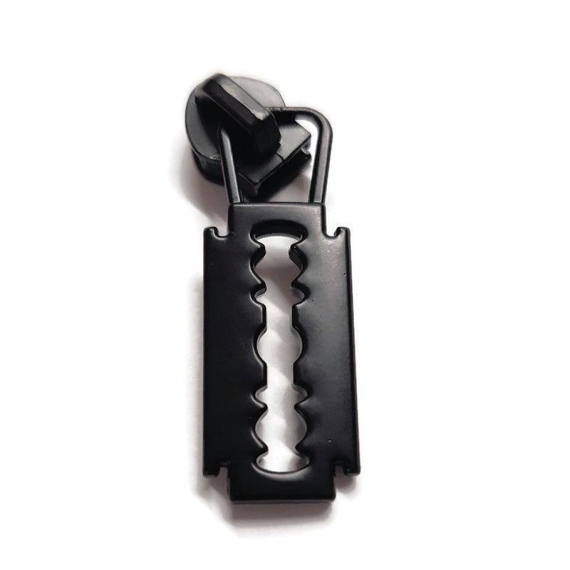 #5 Razor Blade Nylon Zipper Pulls Matte Black - 3pcs Default Title Atelier Fiber Arts