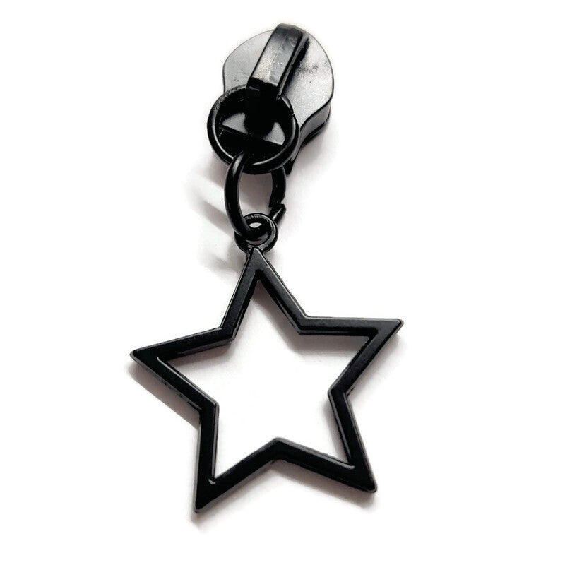 #5 Star Nylon Zipper Pulls Matte Black - 3pcs Default Title Atelier Fiber Arts