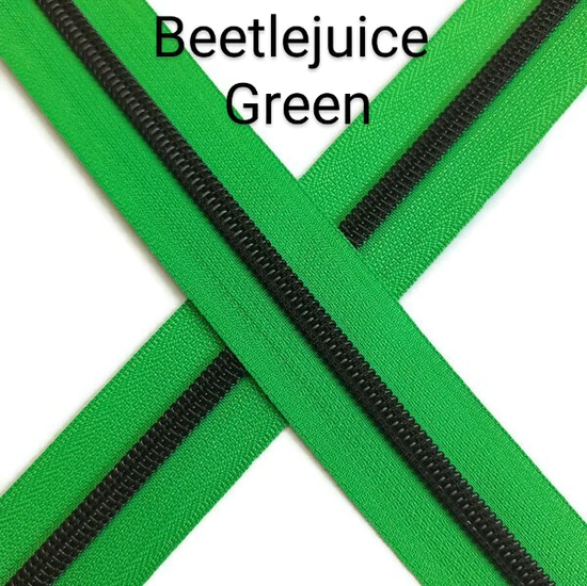 #5 Zipper - Beetlejuice Green - by the meter Default Title Atelier Fiber Arts